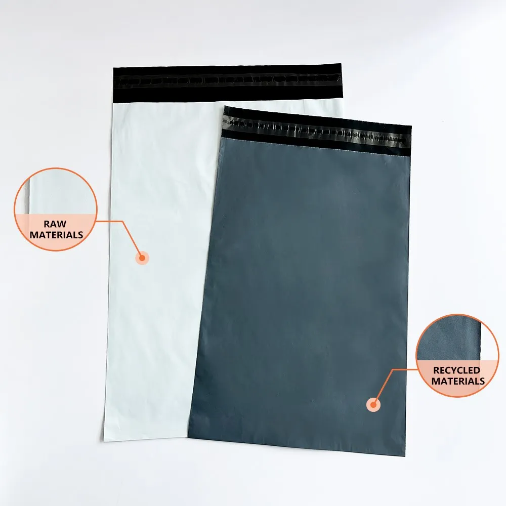 Raw and recycled plastic mailing bags Raw and recycled plastic mailing bags